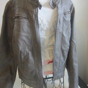 American Rag Sport Light Jacket Pleather Mushroom Color Size Lorge